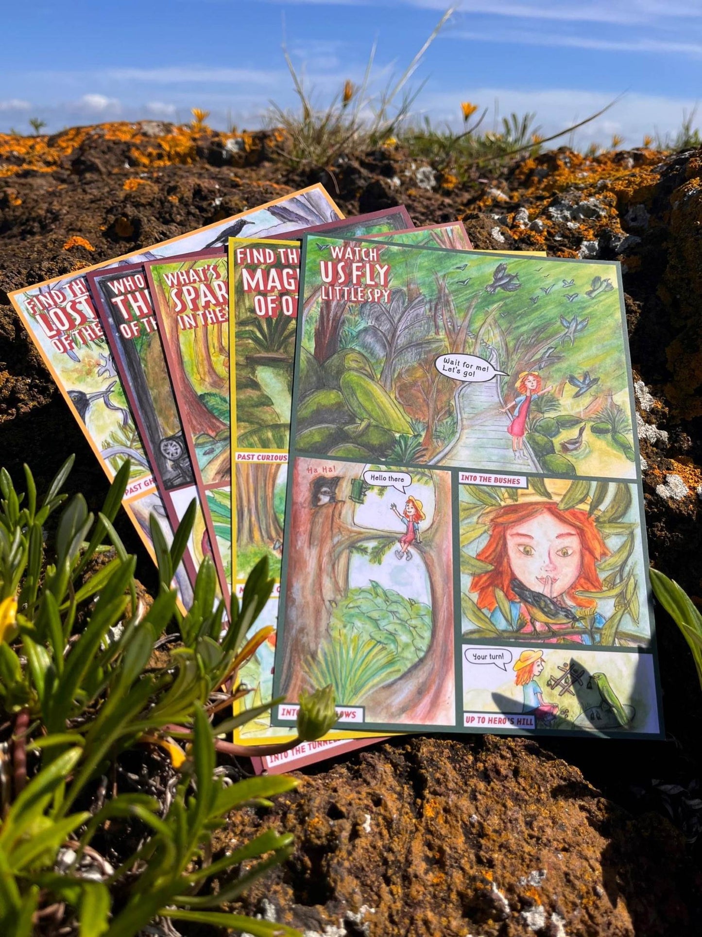 Melbourne East trail cards comic illustrations