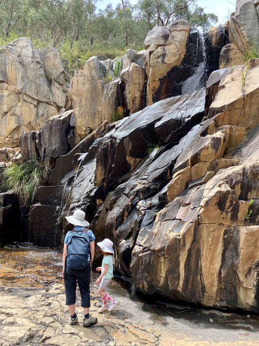 Standing at Fish Falls in the Grampians_Gumnut Trails