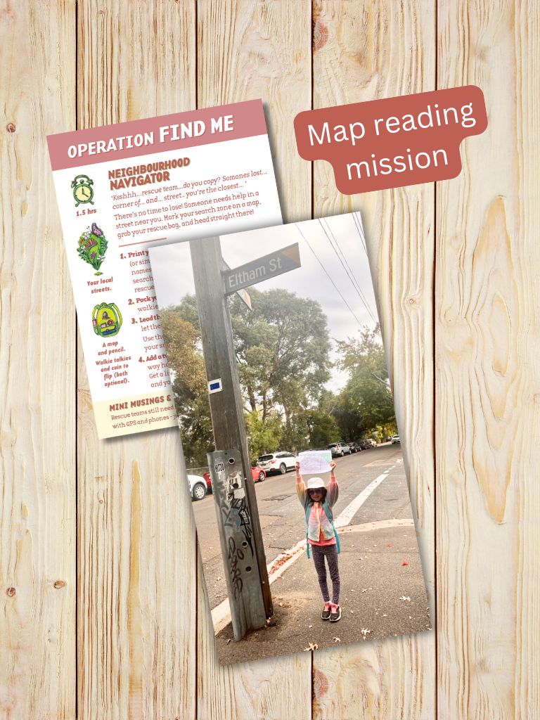Map reading mission with a person holding a map on a wooden background